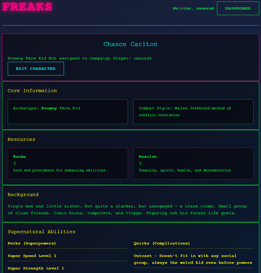 FCM Character View